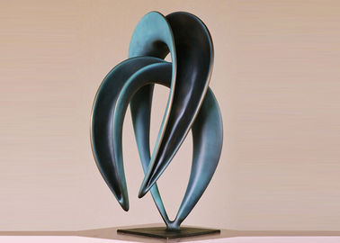 Custom Design Art Deco Bronze Sculpture Abstract Black - Chrome Lacquered