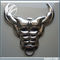 acier inoxydable peint par sculpture d'art de mur de crâne de Buffalo de mur en métal de 50cm matériel fournisseur