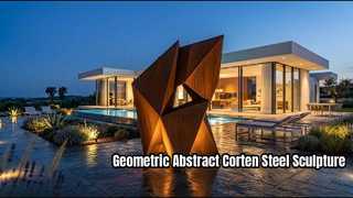 Le monolithe — Sculpture géométrique abstraite en acier Corten