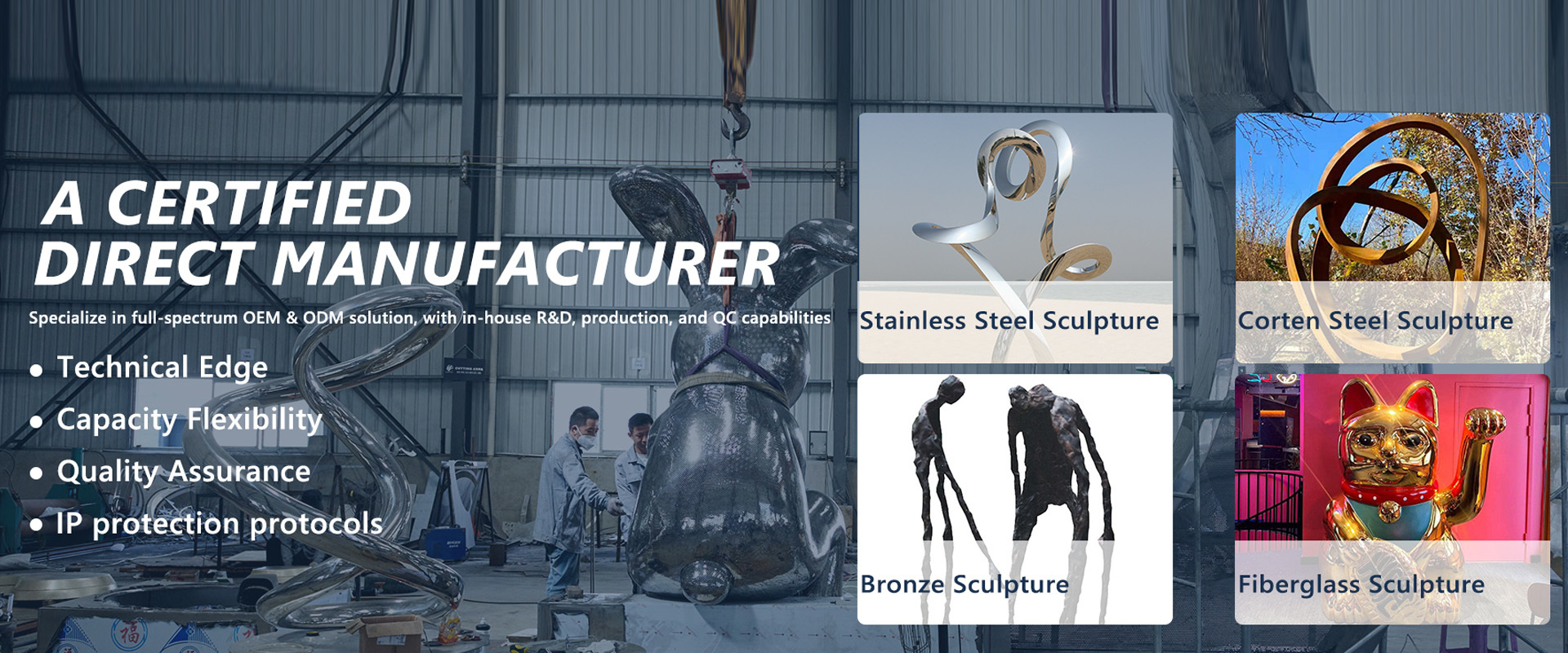 Qualité Sculpture extérieure en métal usine