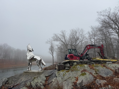 Dernières nouvelles de l'entreprise Sculpture de loup en acier inoxydable Wangstone installée aux États-Unis