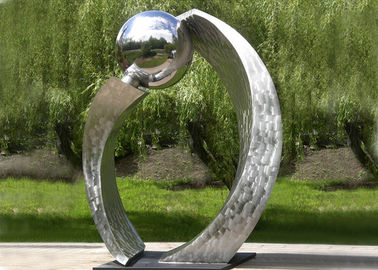 Silver Polished Contemporary Garden Sculpture Stainless Steel For City Decoration