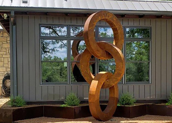 Un bon prix. Sculpture en acier en cercle de Corten de jardin en métal extérieur de décoration en ligne