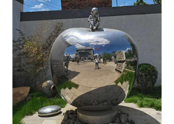 Un bon prix. Le jardin abstrait en métal extérieur de conception d'art sculpte la sculpture en fruit d'Apple d'acier inoxydable en ligne