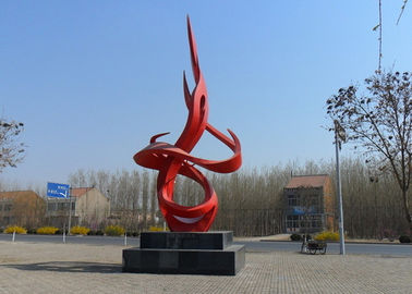 Un bon prix. Forme de flamme de danse peinte par rouge contemporain d'acier inoxydable de sculpture en métal en ligne