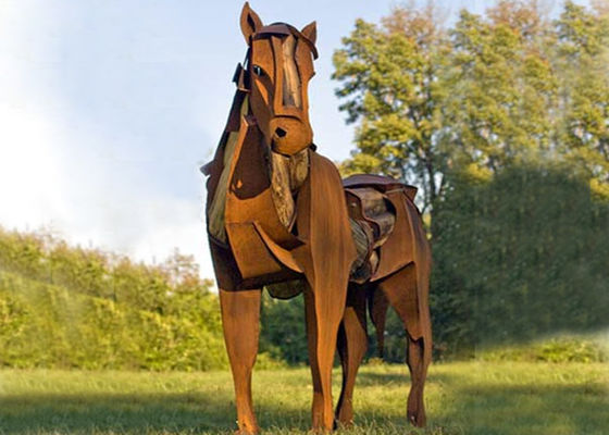 Un bon prix. Finissage rouillé grandeur nature de sculpture en cheval en métal/de sculpture en jardin cheval en métal en ligne