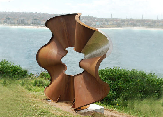 Un bon prix. Style moderne de belle de fleur de forme sculpture en acier en Corten pour extérieur en ligne