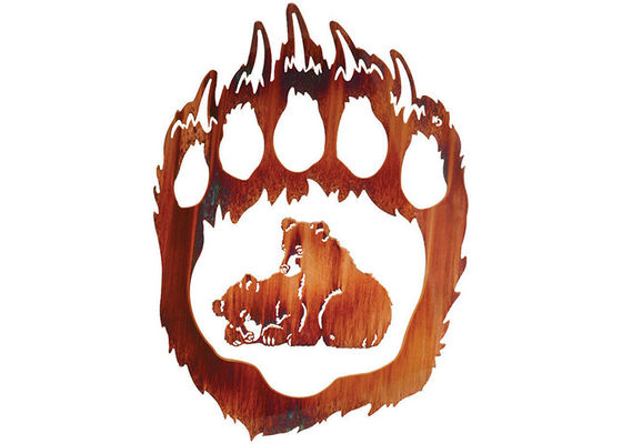 Un bon prix. Art unique espiègle de mur en métal de CUB d'ours deux, sculpture en décor de mur en métal en ligne