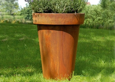 Un bon prix. Pot de fleur en acier évasé moderne de planteur de Corten de colonne pour la décoration d'hôtel en ligne