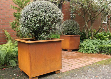 Un bon prix. Acier carré élégant moderne de Corten de pots de fleur en métal/de planteurs de jardin en métal de place en ligne