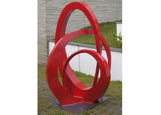 Un bon prix. Sculpture abstraite peinte par rouge en métal de sculpture en acier inoxydable de parc public en ligne