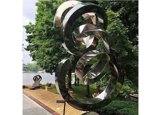 Un bon prix. Sculpture contemporaine en spirale en miroir d'acier inoxydable de décoration de jardin en ligne