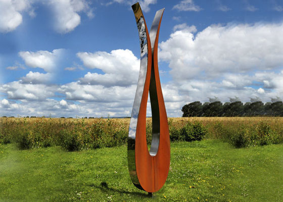 Un bon prix. Style d'abrégé sur sculpture en Corten moderne extérieur et en acier inoxydable en ligne