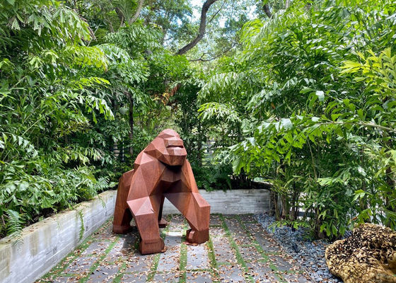 Un bon prix. Décoration de jardin Grand acier corten Géométrie sculpture de singe en ligne