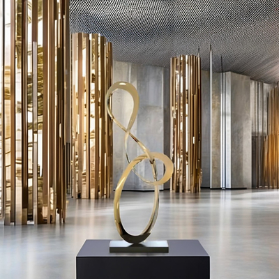 Un bon prix. Sculpture abstraite en acier inoxydable moderne art métallique intérieur plaqué sur mesure en ligne