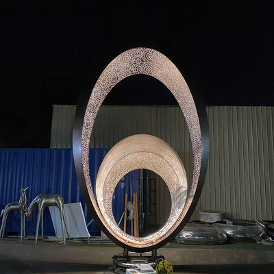 Un bon prix. Décoration de jardin moderne sculpture d'œuf en bronze avec lumière en ligne