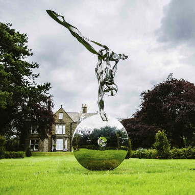 Un bon prix. Hôtel Lobby Décoration de la maison Source d'usine Statue figurative en acier inoxydable sur mesure en ligne