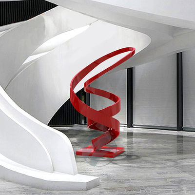 Un bon prix. Sculpture abstraite en acier inoxydable laqué rouge, statue d'art moderne pour bureau, hôtel et décoration de luxe en ligne