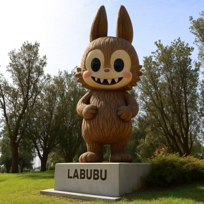 Un bon prix. Sculpture Labubu en fibre de verre, décoration de jardin en ligne