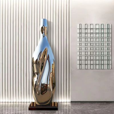 Un bon prix. Large Size Mirror Polished Stainless Steel Bottle Sculpture For Decoration en ligne