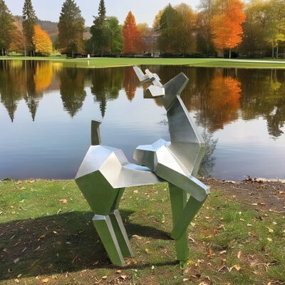 Un bon prix. Outdoor Geometric Deer Statue Modern Stainless Steel Yard Art Ornament en ligne