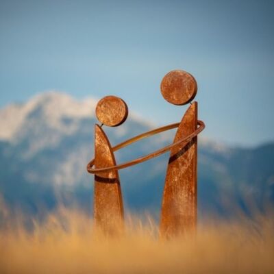 Un bon prix. Sculpture en acier Corten, art abstrait pour la décoration extérieure/de jardin et l'aménagement paysager en ligne