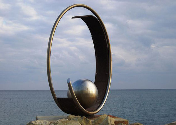 Un bon prix. Sculpture publique en art de sculpture extérieure en jardin d'acier inoxydable avec la sphère en ligne