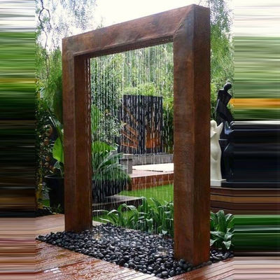 Un bon prix. Sculpture en acier en caractéristique de l'eau de fontaine de Corten de conception de porte de décor de jardin en ligne