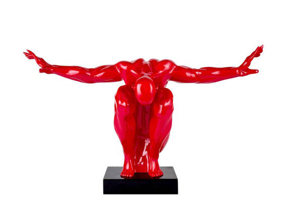 Un bon prix. Sculpture en plongeur de fibre de verre de sculpture peinte par rouge fait sur commande en métal de couleur de taille en ligne