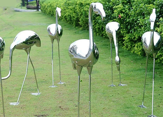 Un bon prix. Taille de la sculpture 100cm en grue de sculpture polie par décoration en acier inoxydable de jardin en ligne