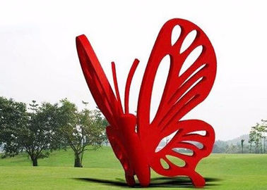 Un bon prix. Le jardin d'acier inoxydable d'art contemporain sculpte le grand papillon rouge en ligne