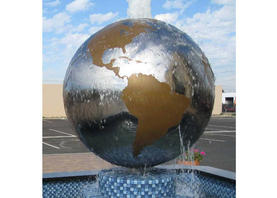 Un bon prix. Conception extérieure d'Art moderne de sculpture en acier inoxydable de fontaine d'eau de globe en ligne