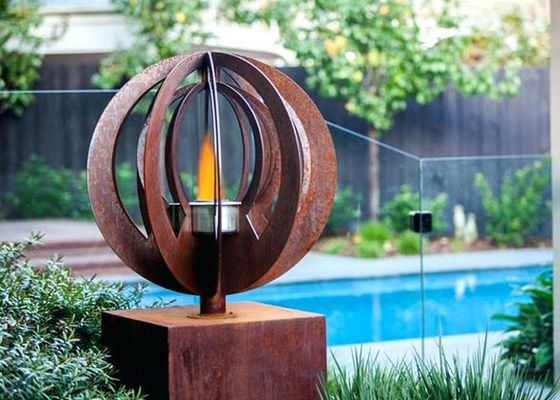 Un bon prix. Puits en acier contemporain du feu de sculpture en Corten de décorations de jardin pour extérieur en ligne