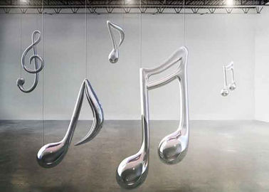 Un bon prix. Sculpture extérieure en note de musique de sculpture polie par miroir en acier inoxydable en ligne
