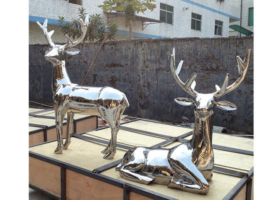 Un bon prix. Statue de cerfs communs polie par sculpture animale grandeur nature d'acier inoxydable de jardin en ligne