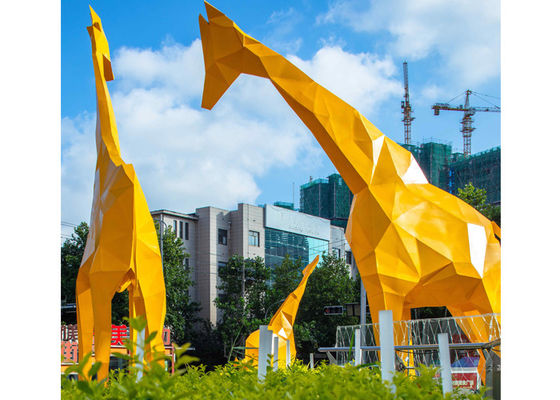 Un bon prix. Sculpture extérieure géante en girafe d'acier inoxydable de ville publique pour le paysage urbain en ligne
