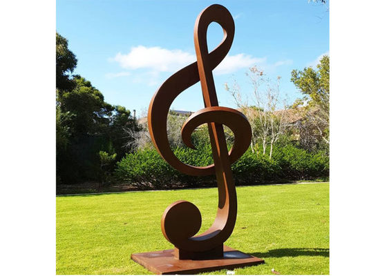 Un bon prix. Sculpture faite sur commande en Rusty Corten Steel Music Notes de taille pour le jardin en ligne