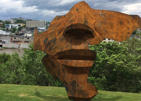 Un bon prix. Rusty Corten Steel Face Sculpture extérieur pour le paysage en ligne