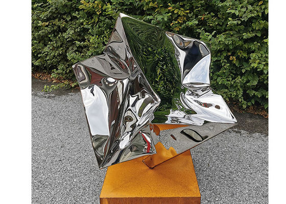 Un bon prix. Appui d'OEM d'ODM de sculpture en cube poli par miroir en acier inoxydable en ligne