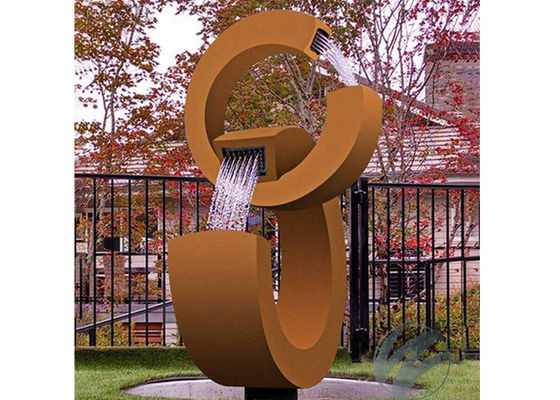 Un bon prix. Forme moderne de la fontaine 2C de jardin de Rusty Corten Steel Water Feature en ligne