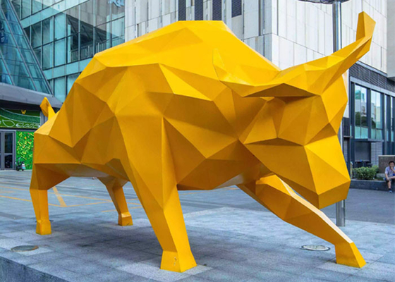 Un bon prix. Décoration publique peinte grandeur nature de moulage de sculpture extérieure en fibre de verre de Taureau en ligne