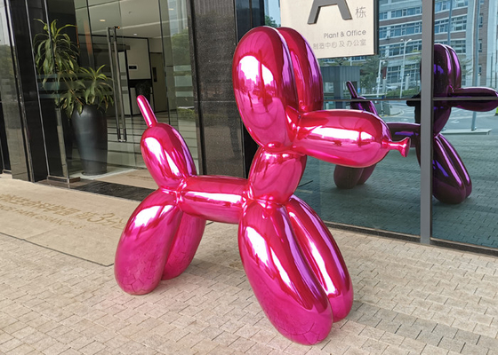 Un bon prix. Sculpture extérieure en fibre de verre de résine moderne d'Art Hot Pink Balloon Dog en ligne