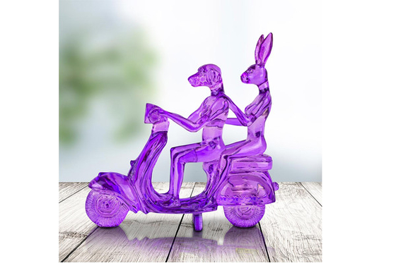 Un bon prix. Sculpture extérieure en fibre de verre d'Art Transparent Resin Rabbit Dog de jardin contemporain en ligne