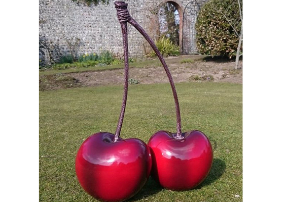 Un bon prix. Grande fibre de verre extérieure moderne peinte Cherry Sculpture de statue de fruit en ligne