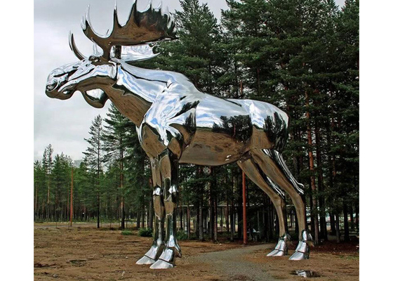 Sculpture en acier inoxydable de grand cheval de miroir de décoration de plaza ou de jardin 150cm