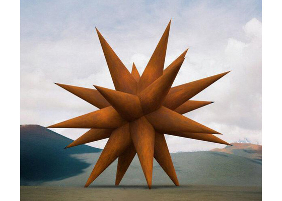 Grande sculpture en acier en étoile de Corten en métal pour la décoration de Noël