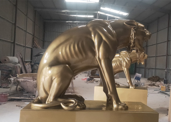 Un bon prix. Fibre de verre animale peinte grandeur nature de moulage grande Cat Sculpture Public Decoration en ligne