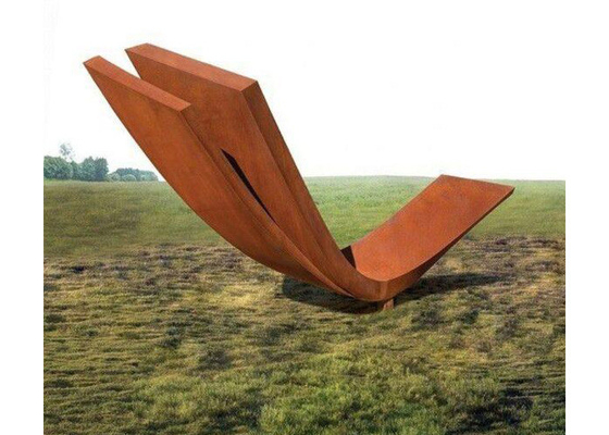 Longueur en acier de la taille normale 300cm de sculpture en courbure de Corten de décoration de jardin