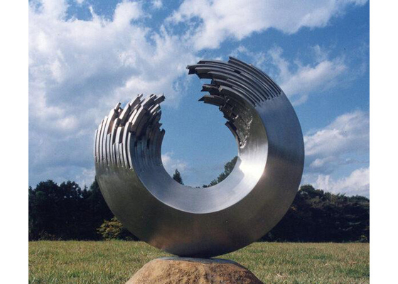 Métal moderne Art Stainless Steel Circle Sculpture de jardin de taille faite sur commande