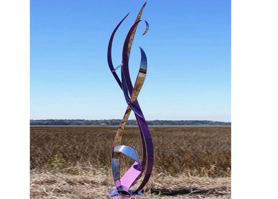 Taille faite sur commande de sculpture en ruban d'acier inoxydable d'art moderne en métal